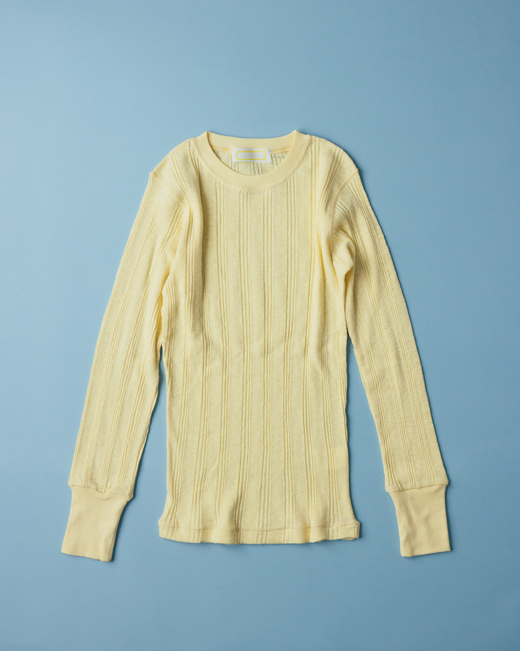 Slub Cotton Random Rib Crew (yellow)