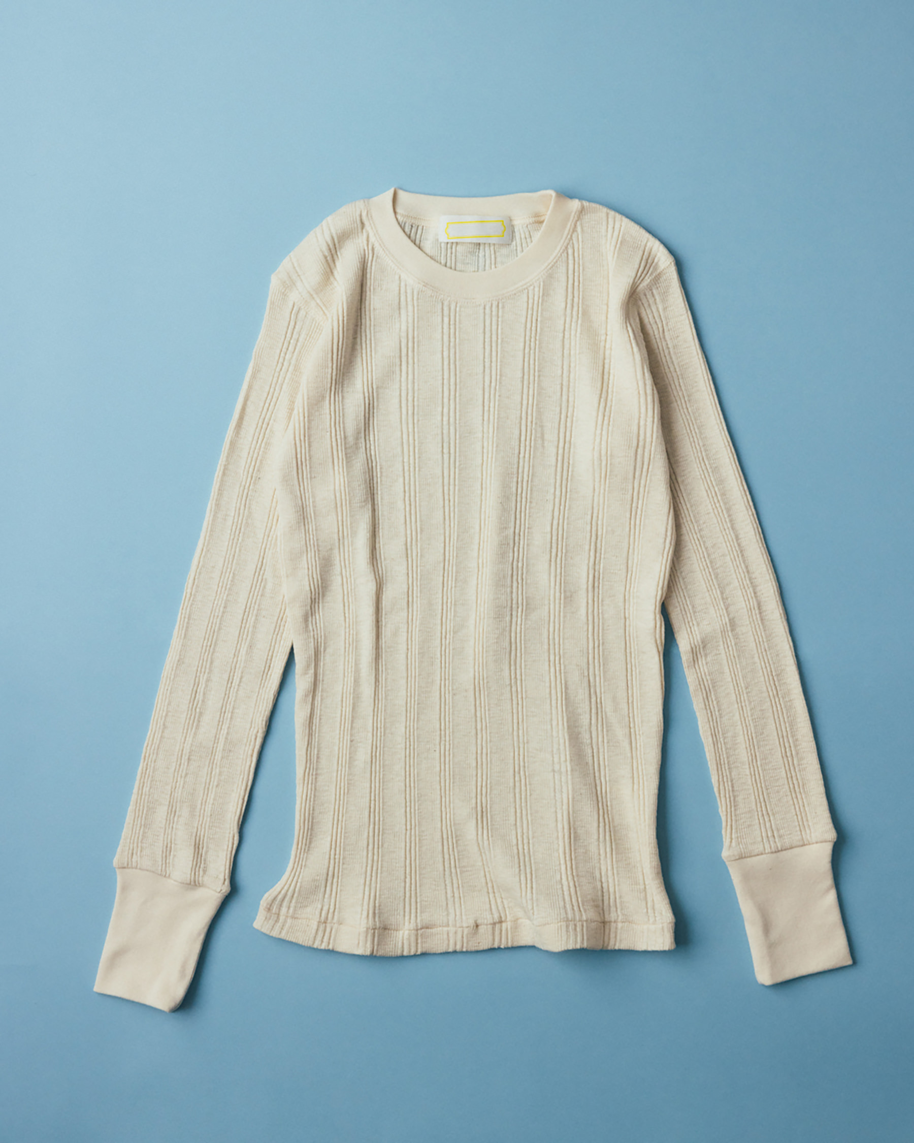 Slub Cotton Random Rib Crew (ecru)