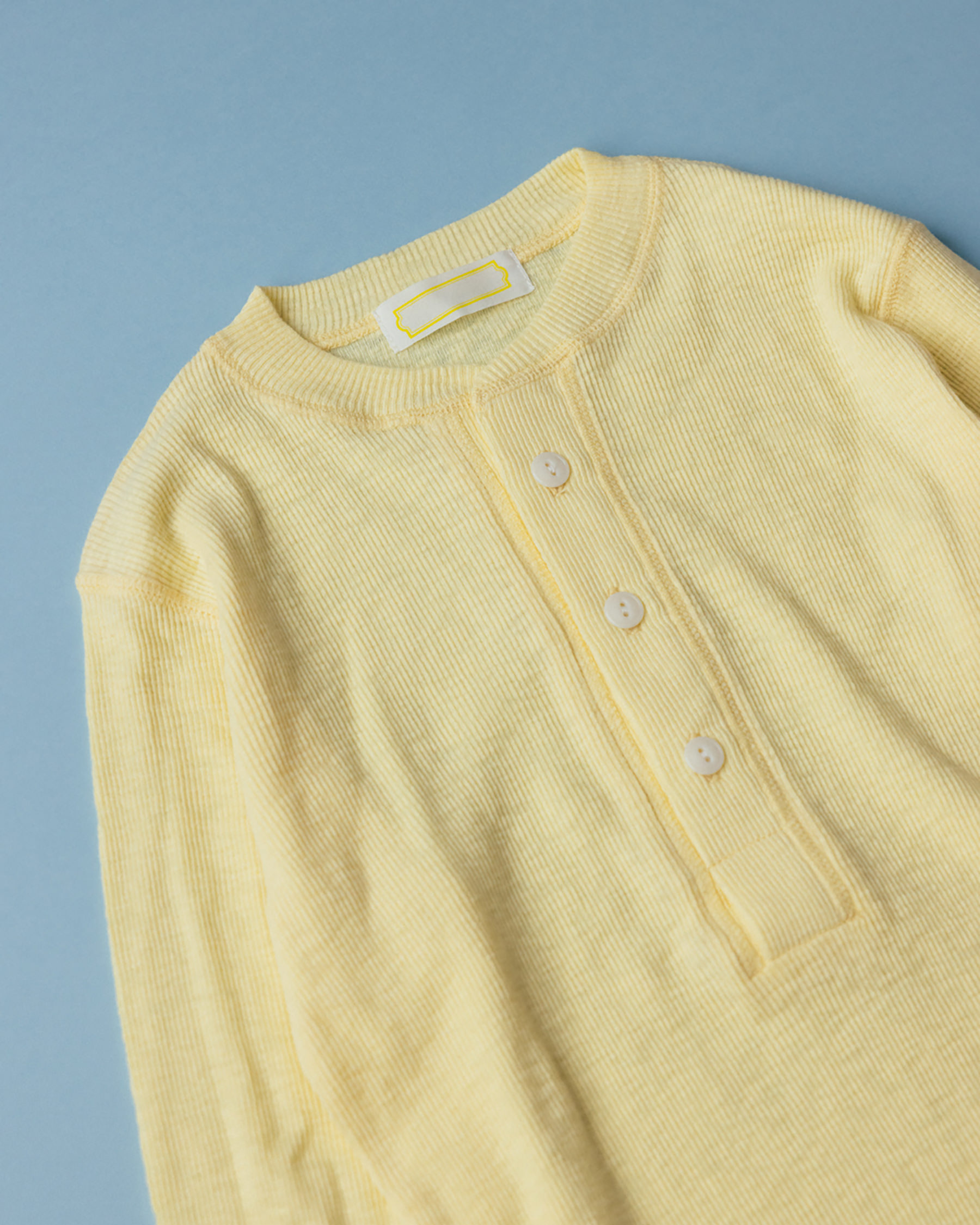 Slub Cotton Rib Henley (yellow)