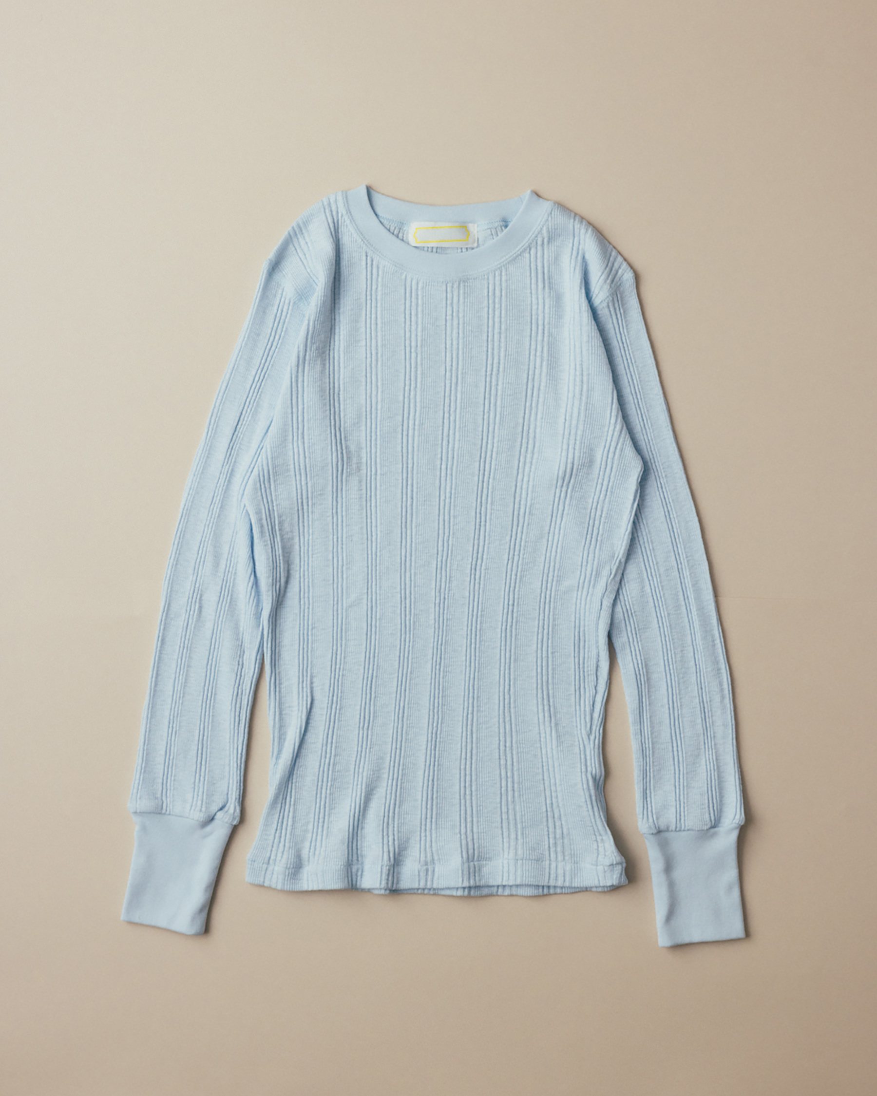 Slub Cotton Random Rib Crew (light blue)