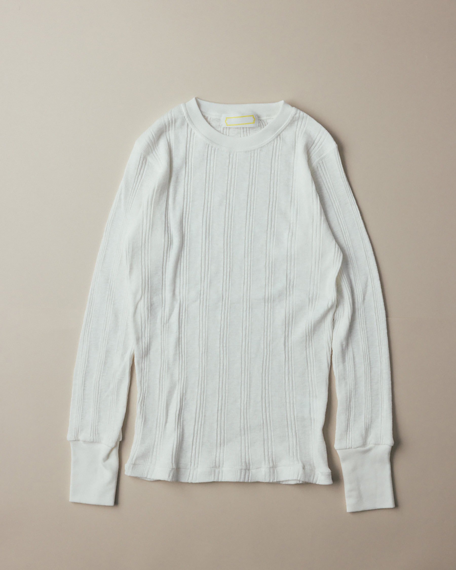 Slub Cotton Random Rib Crew (off white)