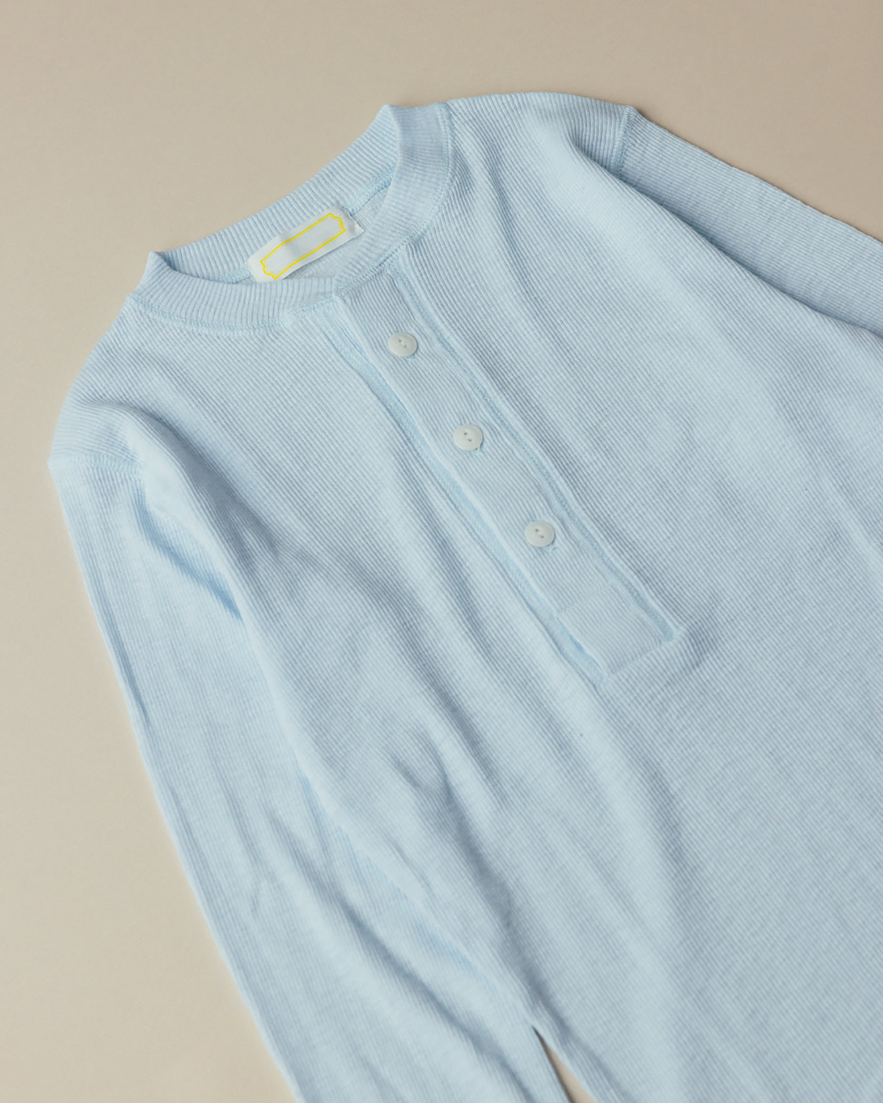 Slub Cotton Rib Henley (light blue)