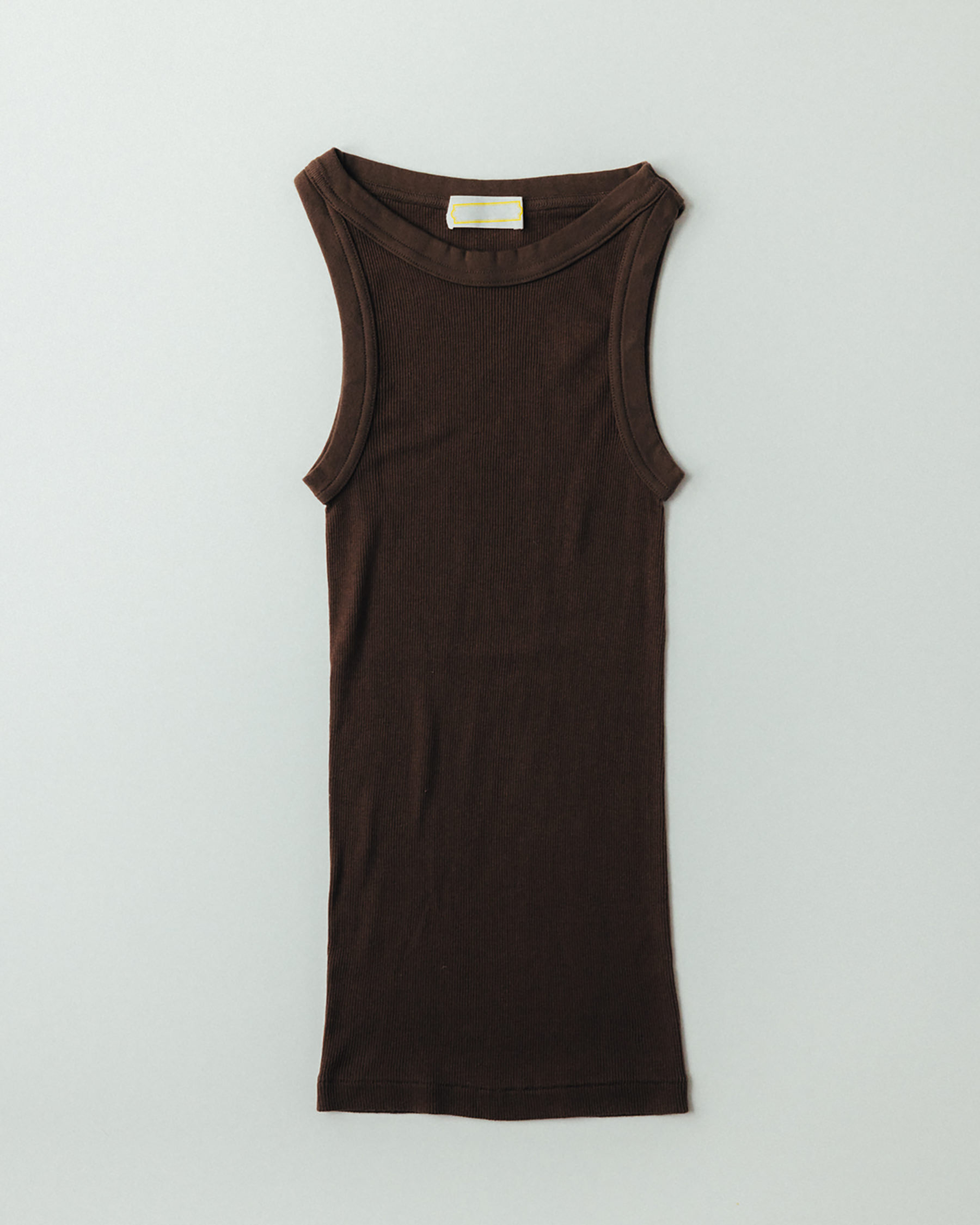 Cotton Silk Rib Tanktop (brown)